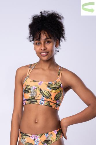 Africa Orange Diamant Back - Reversible -  sport bra / bikini top