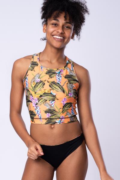 Africa Orange Crop Top - sport bra / bikini top